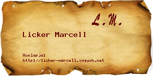 Licker Marcell névjegykártya